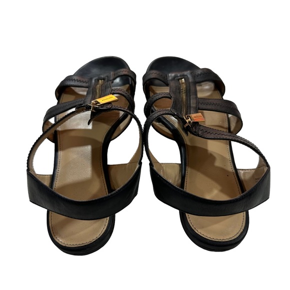 Michael Kors Berkley Flat Women Black Strappy Open Toe Slingback Sandals Sz 9M - Picture 10 of 13